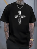 Men's T-Shirt Abstract Painted Grunge Style Bold Artistic Cross
