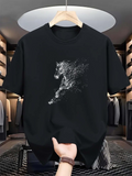 Men's T-Shirt Abstract Motion With Energetic Swirling Dots Forming A Powerful Horse