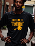 Men's T-Shirt Im Here To Cheer For My Amazing Grandson Basketball Graphic Under Bright Letters