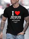 Men's T-Shirt I Love Jesus And Bold Declaration Faithful Heart