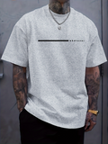 Men's T-Shirt Minimal Line Design With Tiny Lettering Across The Chest T Shirt