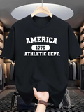 Men's T-Shirt America Athletic Dept 1776 Vintage College Sport Team Design T Shirt