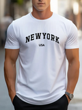 Men's T-Shirt New York Usa Classic Urban Lettering Cotton T Shirt