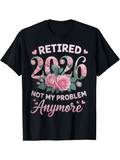 Men's T-Shirt Retired 2026 Pink Roses Surrounded By Delicate Vintage Typography T Shirt