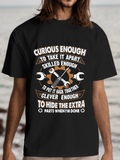 Men's T-Shirt Curious Skilled Clever Extra Parts With Wrenches And Gears Mechanic T Shirt