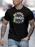 Men's T-Shirt Lucky Bingo Shirt With Colorful Numbers And Decorative Elements Bingo
