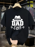 Men's T-Shirt Best Dad Ever Stylish Retro Text With Classic Fedora Hat