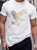 Men's T-Shirt Golden Feathers Spread Wide Over Open Skies Soaring Majestic Eagle
