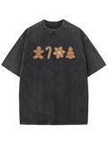 Men's T-Shirt Festive Holiday Cookies With Candy Cane Gingerbread Man Star And Tree