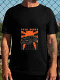 Men's T-Shirt Your Brand Sunset Grid Retro Sports Car