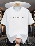 Men's T-Shirt Los Angeles Minimalist Black Letter Print T Shirt Design