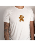 Men's T-Shirt Smiling Brown Cookie With White Icing Accents Gingerbread Man