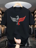 Men's T-Shirt Dynamic Contrast Wings With Abstract Bold Striped Eagle