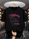 Men's T-Shirt California Retro Script With Motorcycle And Vintage Elements T Shirt