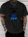 Men's T-Shirt Music World Off With Neon Glow Switch Graphic