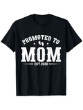 Men's T-Shirt Promoted To Mom Vintage Typography With Small Baby Footprint Graphic Mom