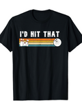 Men's T-Shirt Id Hit That Retro Color Stripes With Bowling Ball And Pins