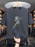 Men's T-Shirt Abstract Particles Forming A Galloping Dynamic Horse