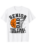 Men's T-Shirt Senior Dad With Basketball And Hoop Graphic Shirt