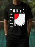 Men's T-Shirt Tokyo Japan Modern Grunge Art Inspired Minimalist Flag Graphic With Urban Paint Splash Rectangle