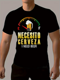 Men's T-Shirt Color Meter With Beer Mug Graphic Among Bold English Letters