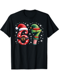 Men's T-Shirt Festive Holiday Patterns With Snowflakes Christmas Costume Numbers