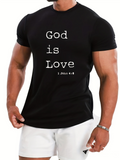 Men's T-Shirt God Is Love With Simple Bold White Lettering Quote