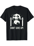 Men's T-Shirt Dont Give Up Cute Panda Hanging From Pull Up Bar