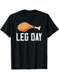 Men's T-Shirt Leg Day Juicy Roasted Chicken Drumstick Centered On Classic T Shirt