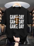 Men's T-Shirt Game Day Football With Lightning Bold Graphic Centerpiece