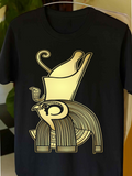 Men's T-Shirt Ancient Egyptian Gold Lines With Majestic Crowned Falcon Bird