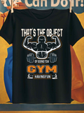 Men's T-Shirt Thats The Object Of Going To A Gym Having Fun With Muscular Man Dumbbells