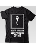 Men's T-Shirt Heres A Really Old Picture Of Me Funny Cartoon Sperm Drawing T Shirt