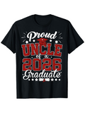 Men's T-Shirt Proud Uncle Of A 2026 Graduate With Stars And Graduation Cap Motif