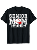 Men's T-Shirt Senior Mom With Baseball Heart Detail Among Bold Letters