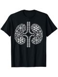 Men's T-Shirt Intricate Winter Pattern With Snowflakes Forming Anatomy Kidney