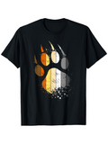 Men's T-Shirt Sunset Colors With Textured Stripes In Grizzly Bear Paw