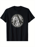 Men's T-Shirt Santa Muerte Forgiveness With Radiant Light Surrounding Holy Skeleton Figure