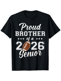 Men's T-Shirt Proud Brother Of A 2026 Senior With Stars And Football Design