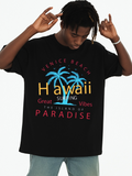 Men's T-Shirt Venice Beach Hawaii Summer Surfing Vibes Paradise With Neon Palm Trees
