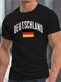 Men's T-Shirt Deutschland Graphic Print With National Colors And Bold Lettering T Shirt
