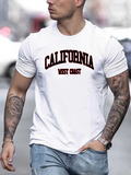 Men's T-Shirt California West Coast Simple Urban Typography On White T Shirt