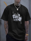 Men's T-Shirt Burning Card Suits With Dark Grunge Skull