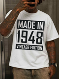 Men's T-Shirt Made In 1948 Vintage Edition Bold Lettering White T Shirt