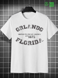 Men's T-Shirt Orlando Florida Vintage Textured Print With Classic College Style Letters