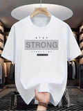 Men's T-Shirt Stay Strong Bold Lettering With Minimalist Modern Block Design Shirt