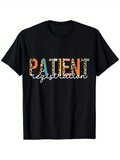 Men's T-Shirt Patient Registration Bright Abstract Colors Overlapping Lettering T Shirt
