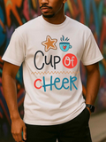 Men's T-Shirt Cup Of Cheer With Cartoon Cookie Star Coffee Cup