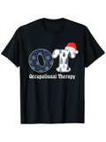 Men's T-Shirt Occupational Therapy With Snowflakes Christmas Hat Letters Design