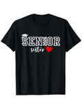 Men's T-Shirt Senior 2026 Sister With Red Heart And Graduation Cap Graphic Shirt